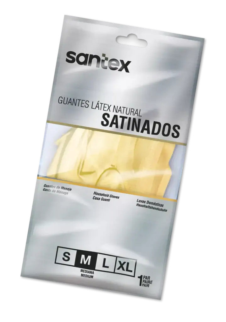 Luva de Látex Acetinada Natural Santex