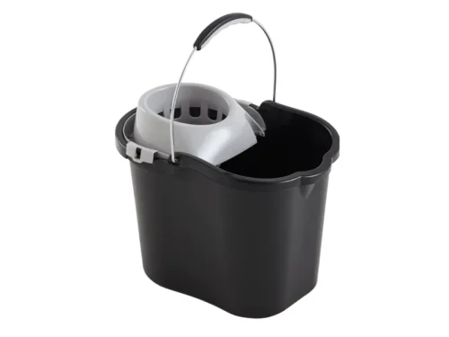 Balde com Espremedor e Asa Metálica 16 L Preto Maya Pro